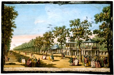 View of the Grand Walk etc in Vauxhall Gardens Taken from the Entrance, London by Edward Rooker