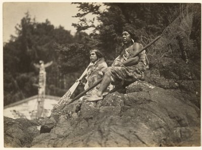 Motana and His Father, Kenada the Raven Chief by Edward S. Curtis