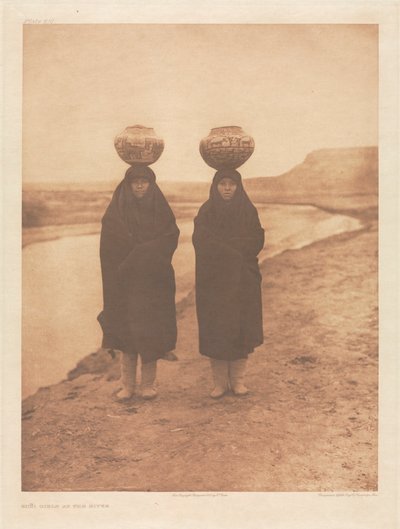 Zuni Girls at the River by Edward S. Curtis