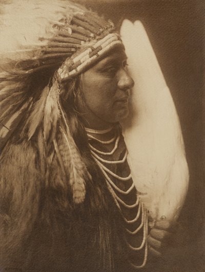 Three Feathers - A Nez Perce Native American by Edward S. Curtis