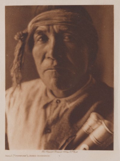 Tsola (Chipmunk), Jemez Governor by Edward S. Curtis