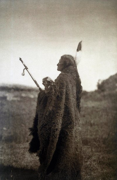 American Indians: Portrait of a Warrior in Ceremony Dress by Edward Sheriff Curtis