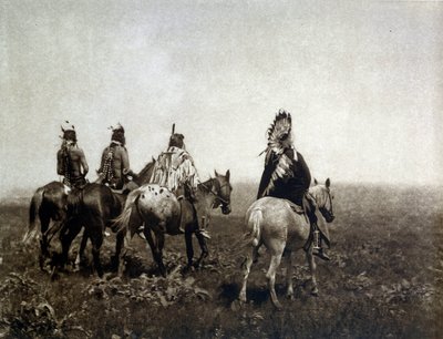 Indian Warrior (The Apsaroke) Riding in the Plain by Edward Sheriff Curtis