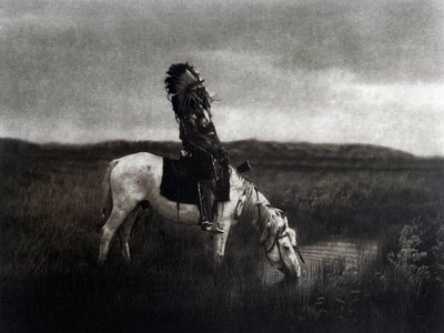 Indian Warrior Riding in the Plain by Edward Sheriff Curtis