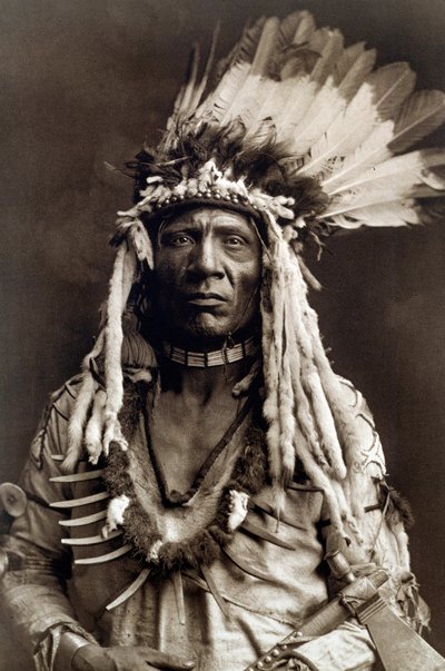 Weasel Tail (Apohsuyis). Portrait of Indian Chief of the Piegan Tribe by Edward Sheriff Curtis