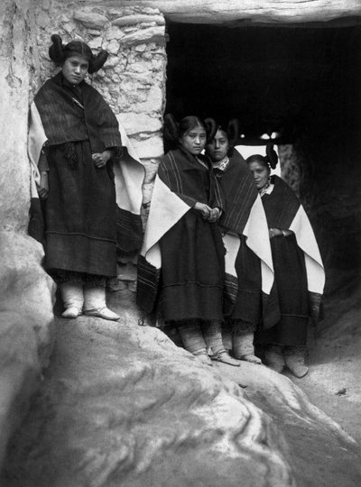 Young Hopi Indians at Walpi Village (Arizona) by Edward Sheriff Curtis