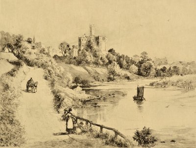 The Coquet: Warkworth Castle from the Road to Amble, c.1880 by Edward Slocombe