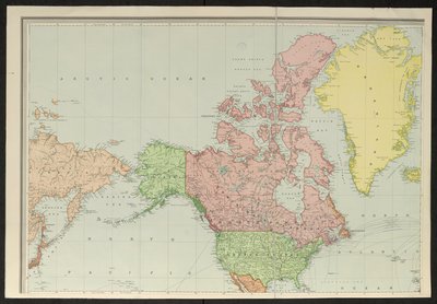 Map covering Siberia; Alaska; Canada; United States; and, Greenland, Stanford