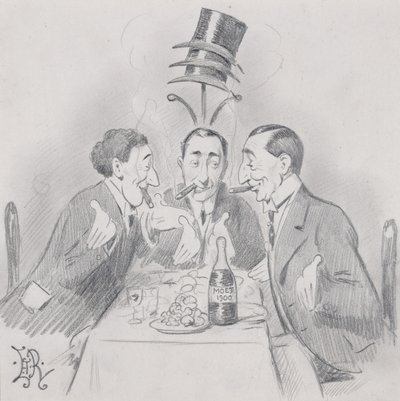 A Celebrated Luncheon a Trois (The Three Isaacs) by Edward Tennyson Reed