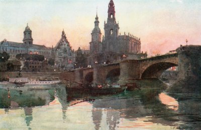 Dresden – Augustus Bridge by Edward Theodore Compton
