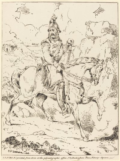 Knight in Armor on Horseback by Edward Vernon Utterson