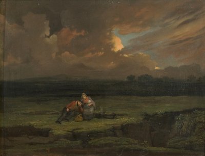 A Soldier and his Wife and Child in a Stormy Landscape by Edward Villiers Rippingille