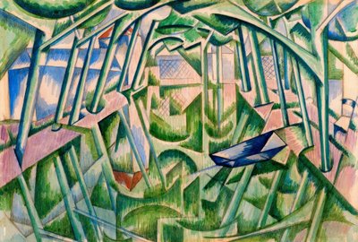 Pool with Trees and Punt (Reflections in Water) by Edward Wadsworth