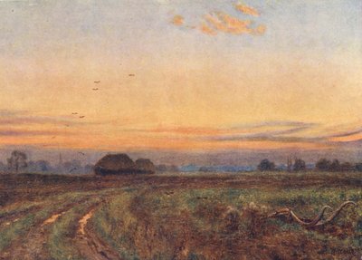 The sun is setting . . . . Earth like a tired child turns her face to the bosom of the night by Edward Wilkins Waite