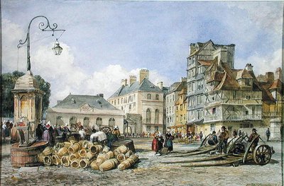 A Market Square on the Continent by Edward William Cooke