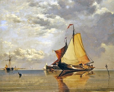 Dutch Boats off Fort Lillo, Mouth of the Scheldt by Edward William Cooke