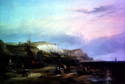 Dutch Pincks Unloading Their Catch off Egmond Aan Zee by Edward William Cooke