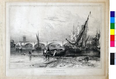 New London Bridge from Billingsgate (Low Water) by Edward William Cooke