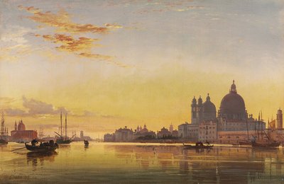 Sunset on the Lagoon of Venice, Church of Isola di San Giorgio in Alga in the Distance by Edward William Cooke