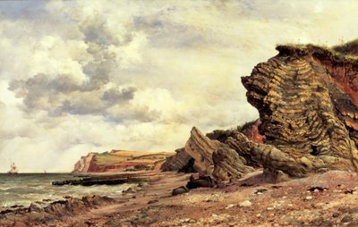 Triassic Cliffs, Blue Anchor, North Somerset by Edward William Cooke