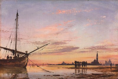 View Across the Lagoon, Venice, Sunset by Edward William Cooke