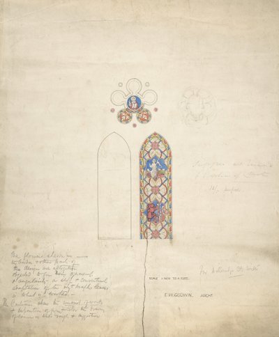 Design for Stained Glass Windows in Ditteridge Church by Edward William Godwin
