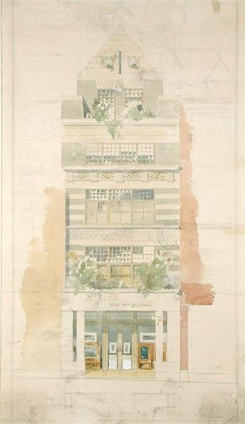 Design for the Facade of McLean Fine Art Galleries, Haymarket, London by Edward William Godwin