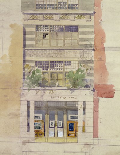 Design for the facade of McLean Fine Art Galleries, Haymarket, London by Edward William Godwin