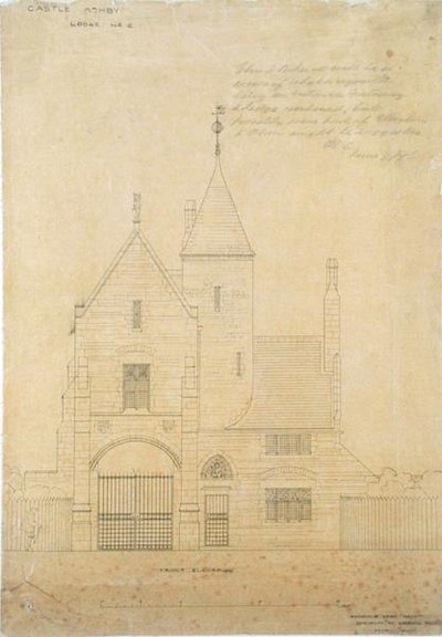 Front Elevation of Castle Ashby, Lodge No.2 by Edward William Godwin