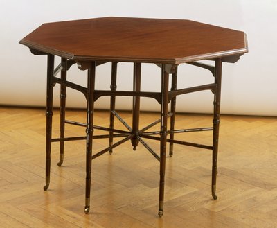 Octagonal table, manufactured by Collinson and Lock by Edward William Godwin