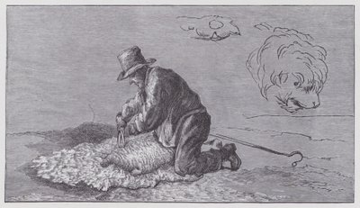 Sheep-shearing by Edwin (after) Landseer
