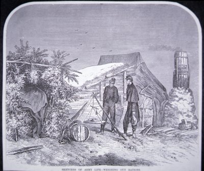 Sketches of Army Life - Weighing Out Rations, from 