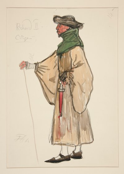 A Citizen, Costume Sketch for Henry Irving by Edwin Austin Abbey