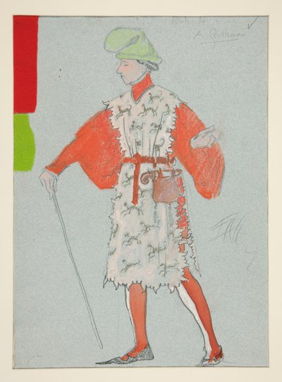 A Gentleman, costume sketch for Henry Irving by Edwin Austin Abbey