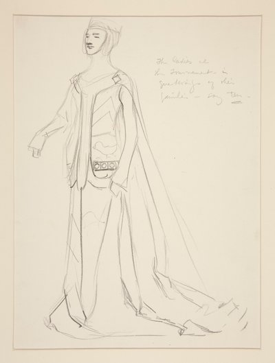 A Lady, Costume Sketch for Henry Irving by Edwin Austin Abbey