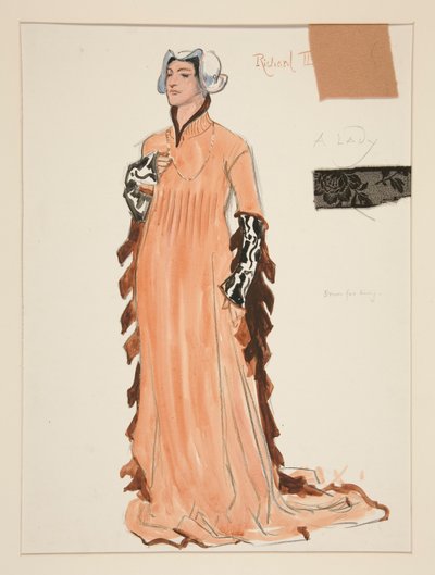 A Lady, Costume Sketch for Henry Irving by Edwin Austin Abbey