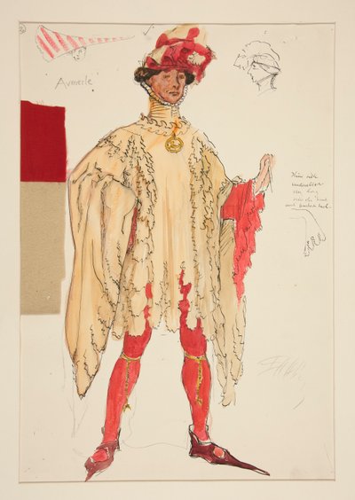 Aumerle, Costume Sketch for Henry Irving by Edwin Austin Abbey
