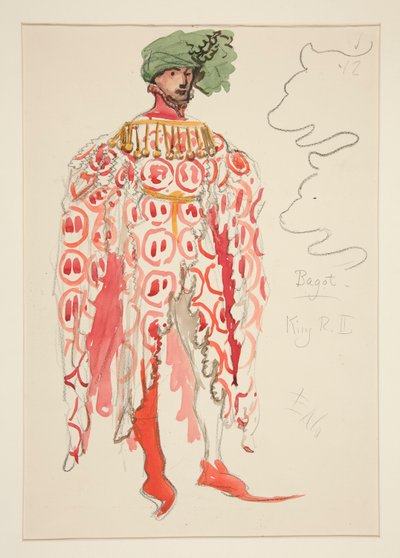 Bagot, Costume Sketch for Henry Irving by Edwin Austin Abbey