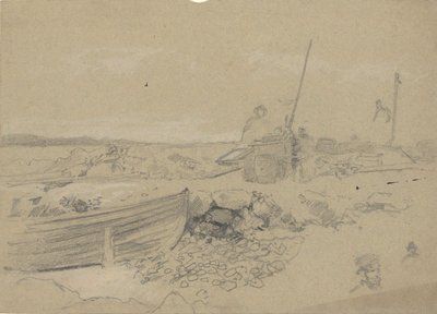 Beach Scene with Dory by Edwin Austin Abbey