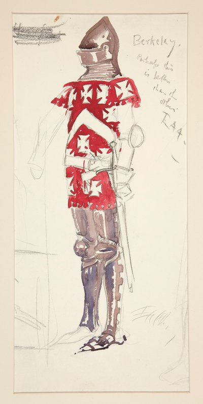 Berkeley, Costume Sketch for Henry Irving by Edwin Austin Abbey