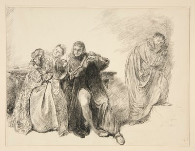 Bianca and Lucentio, from Act III, Scene I, Taming of the Shrew by Edwin Austin Abbey