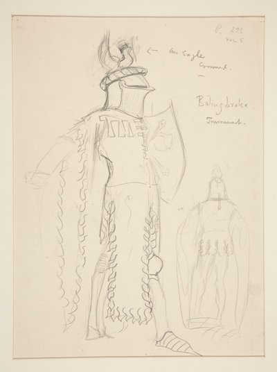 Bolingbroke (Tournament scene), costume sketch for Henry Irving by Edwin Austin Abbey