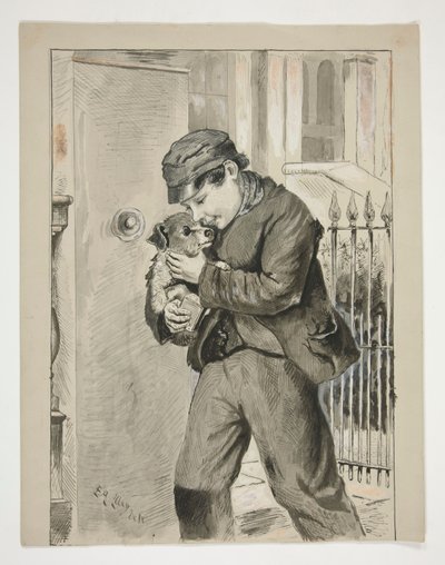 Boy with Puppy by Edwin Austin Abbey
