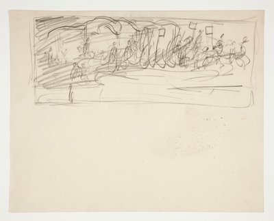 Composition study for The Quest of the Holy Grail (series of fifteen paintings for the Boston Public Library, completed in 1901) by Edwin Austin Abbey