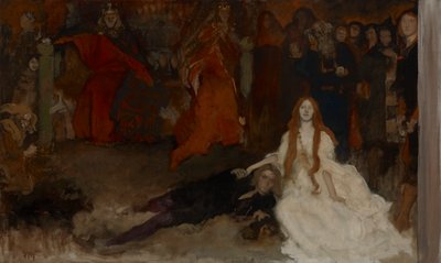 Compositional Study for The Play Scene in Hamlet, Act III, Scene II by Edwin Austin Abbey