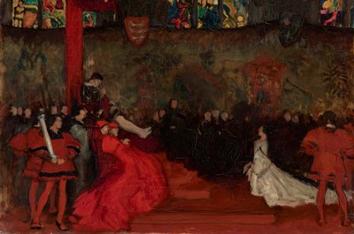 Compositional Study, for The Trial of Queen Katharine, Henry VIII, Act II, Scene IV by Edwin Austin Abbey