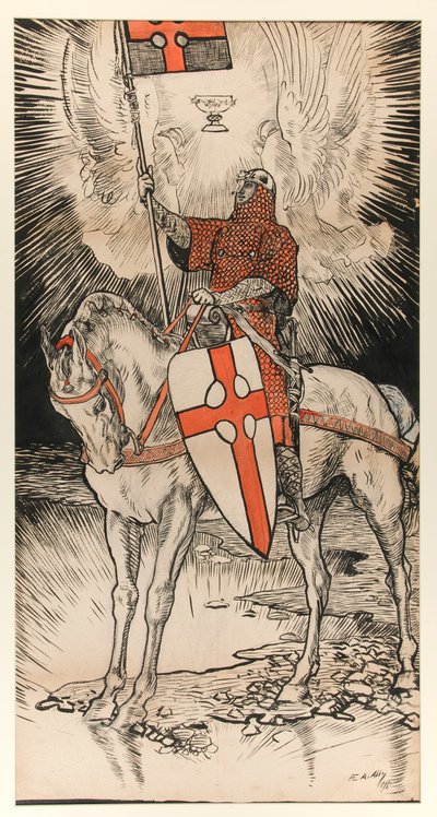 Drawing for the Poster Publicizing the Exhibition for and Publication of the Book of Abbey by Edwin Austin Abbey