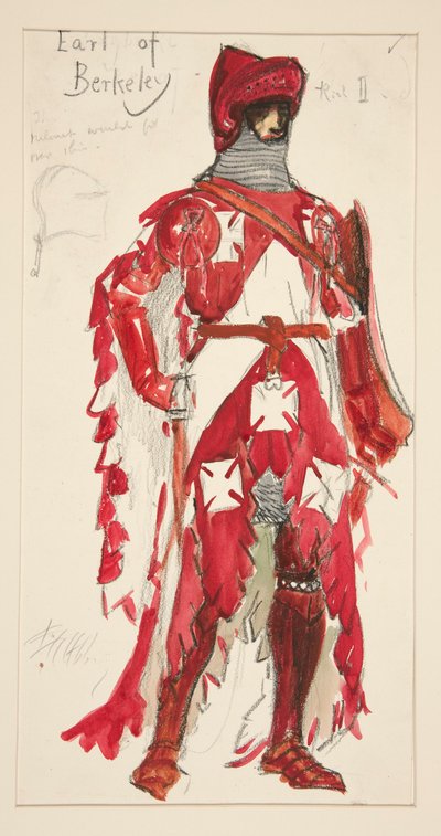 Earl of Berkeley, costume sketch for Henry Irving by Edwin Austin Abbey