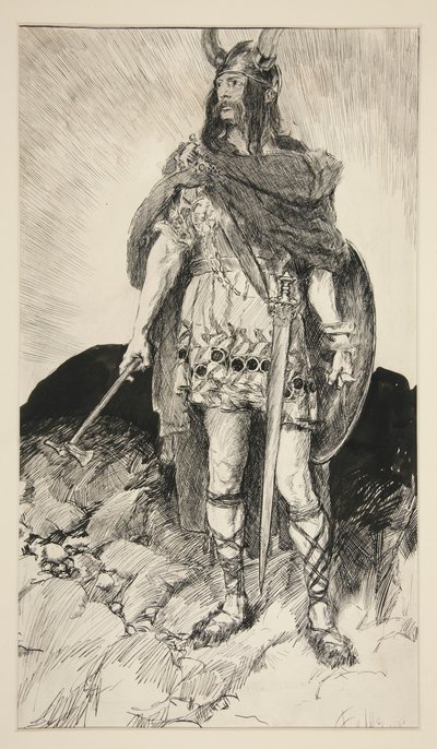Edgar Armed - Act V, Scene III, King Lear by Edwin Austin Abbey