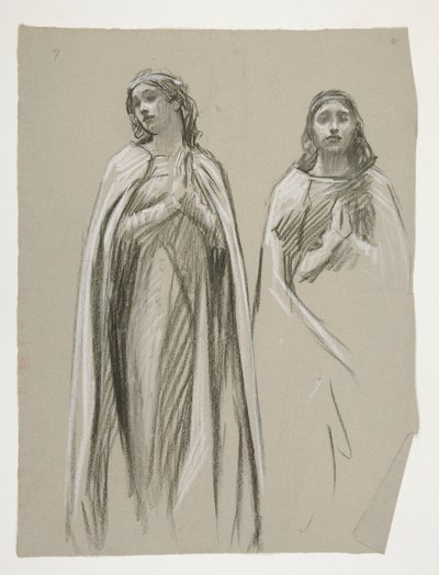 Figure Studies for The Golden Tree, from The Quest of the Holy Grail by Edwin Austin Abbey